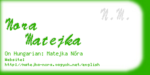 nora matejka business card